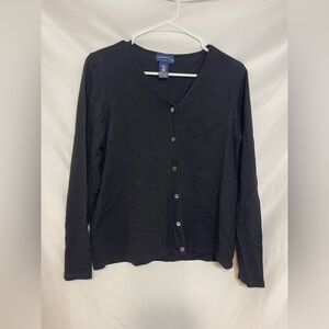 Charter Club Women's Black Button Down Shirt